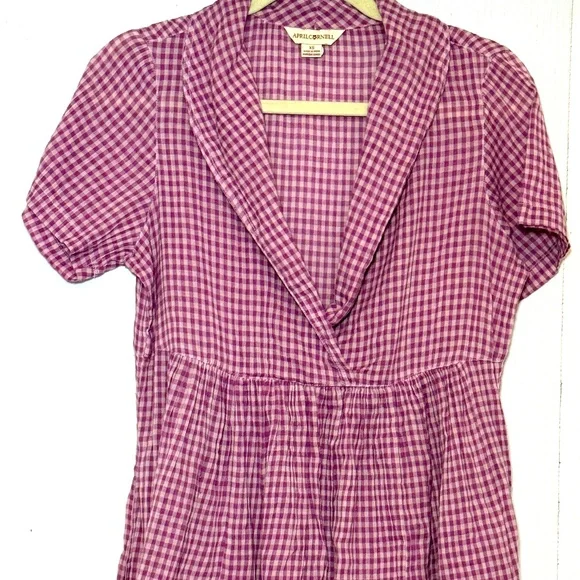 *SOLD* NWOT April Cornell XS Checkered Dress - Picture 2 of 6